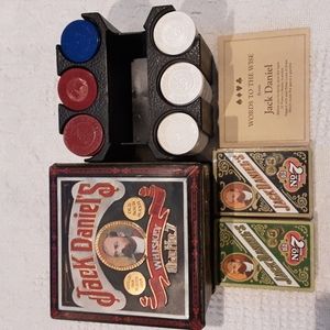 Vintage Jack Daniels Old No 7 Whiskey Poker Set in Tin